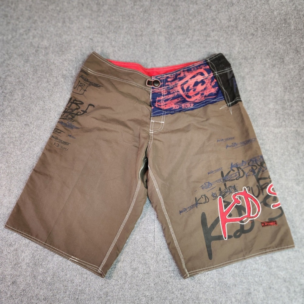 Billabong Board Shorts Mens L Supreme KD Surf Brown Graphic Swim Trunks EUC